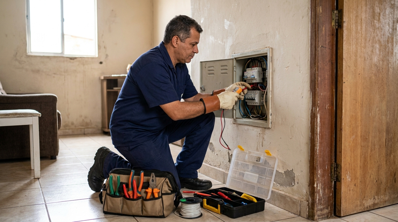 Eletricista com ferramentas em Barueri‑SP