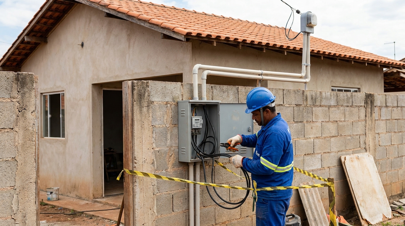 Eletricista instalando padrao de energia em Barueri‑SP