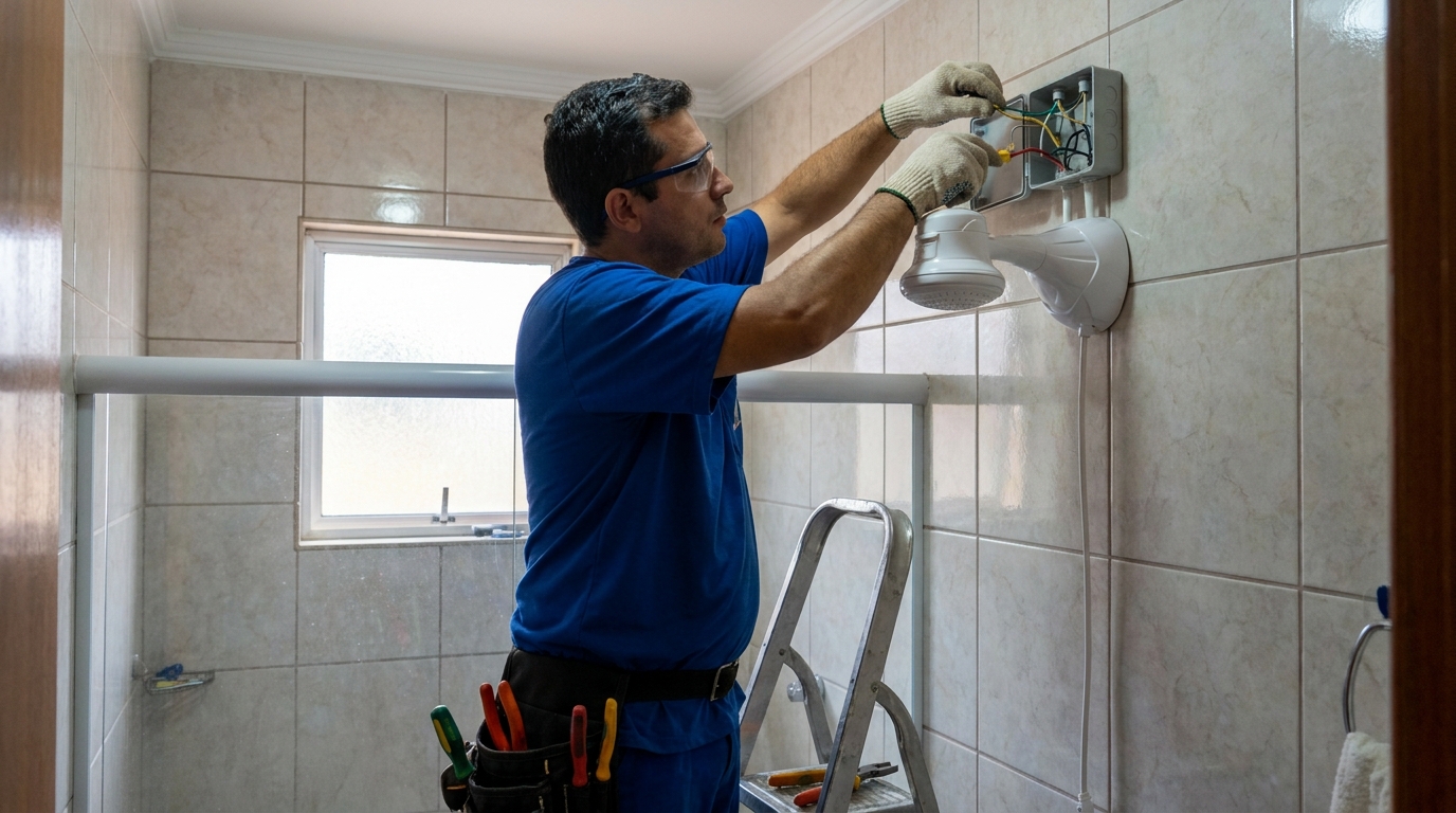 Instalacao de chuveiro eletrico profissional em Barueri‑SP