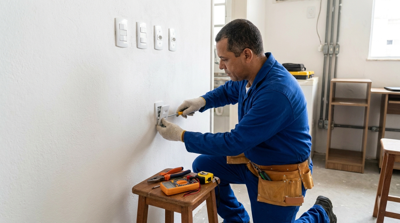 Instalacao de tomada e interruptor profissional em Barueri‑SP