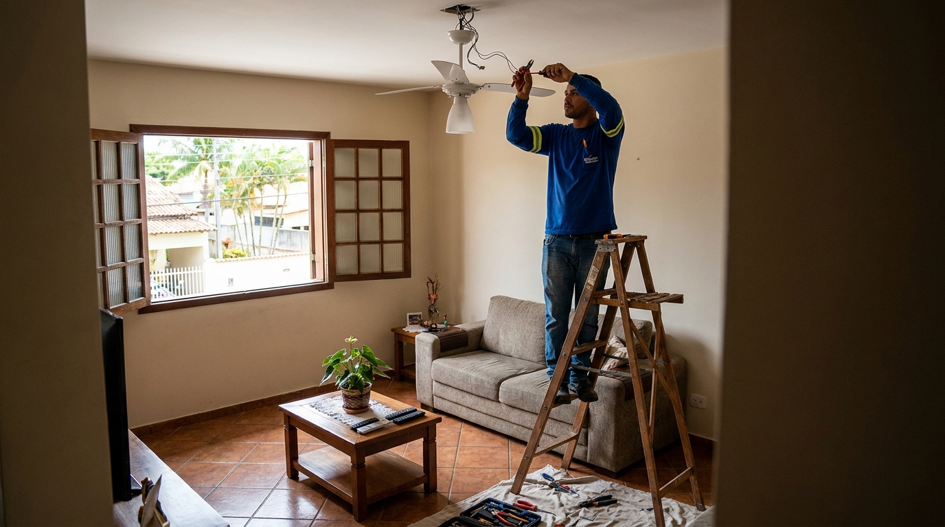 Instalacao de ventilador de teto profissional em Barueri‑SP
