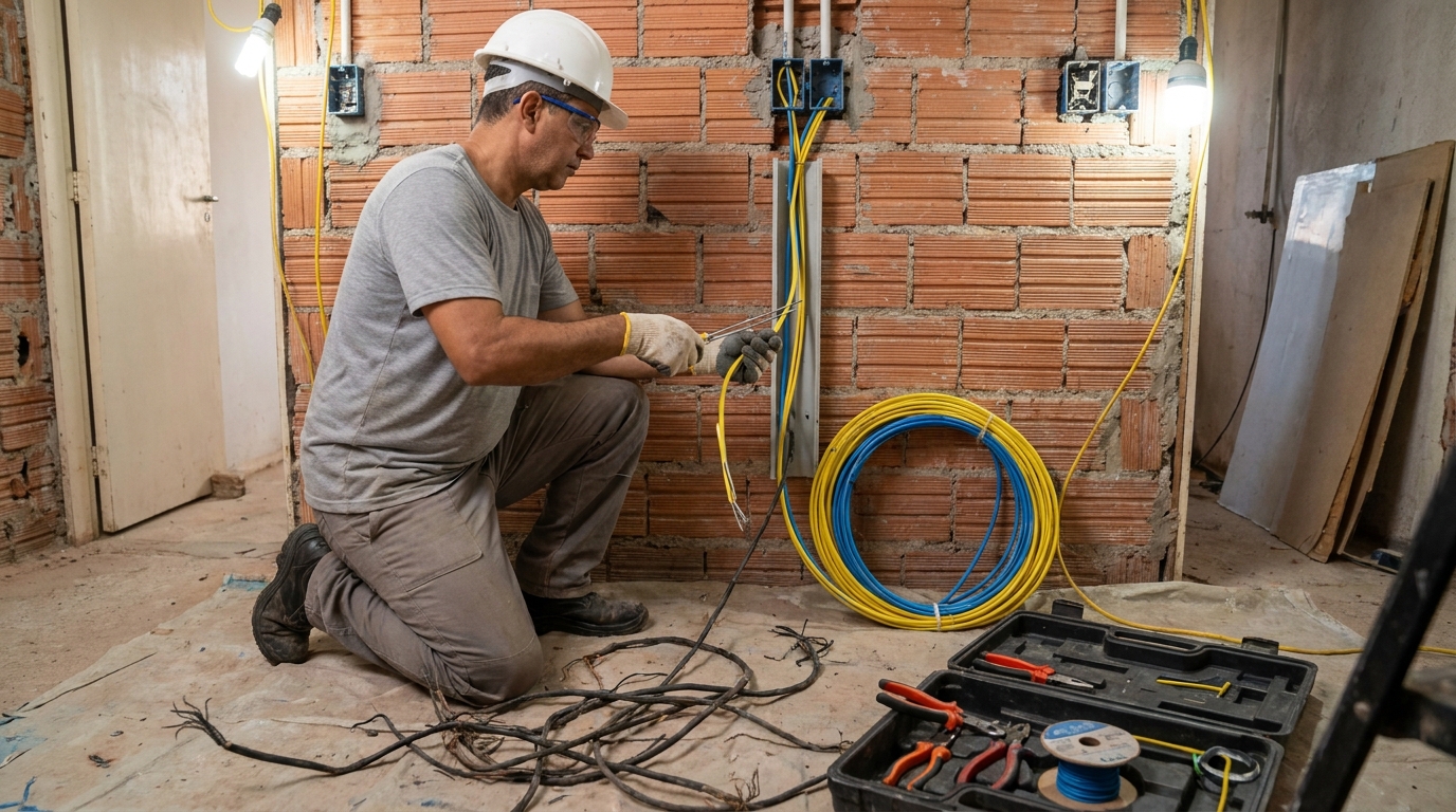 Troca de fiacao eletrica residencial em Barueri‑SP